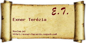 Exner Terézia névjegykártya